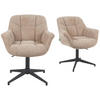 BÜROSTUHL Mika-Nala - Beige/Schwarz, Textil/Metall (65/78/66cm) - DUBI Möbel