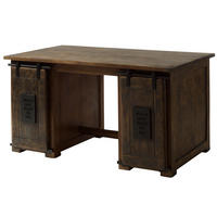 SCHREIBTISCH Mango 140x80x76 braun lackiert RAILWAY #461 - Braun, Holz (80/140/76cm) - Massivmoebel24