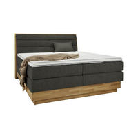 BOXSPRINGBETT 140/160/180x200 – inkl. Bettkasten, 7‑Zonen‑Taschenfederkern-Matratze und Topper - Anthrazit/Graphitfarben, Holz/Textil (180/200cm) - Cotta