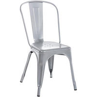 BESUCHERSTUHL Metall Silber - Silberfarben, Metall (44/89/48cm) - CLP