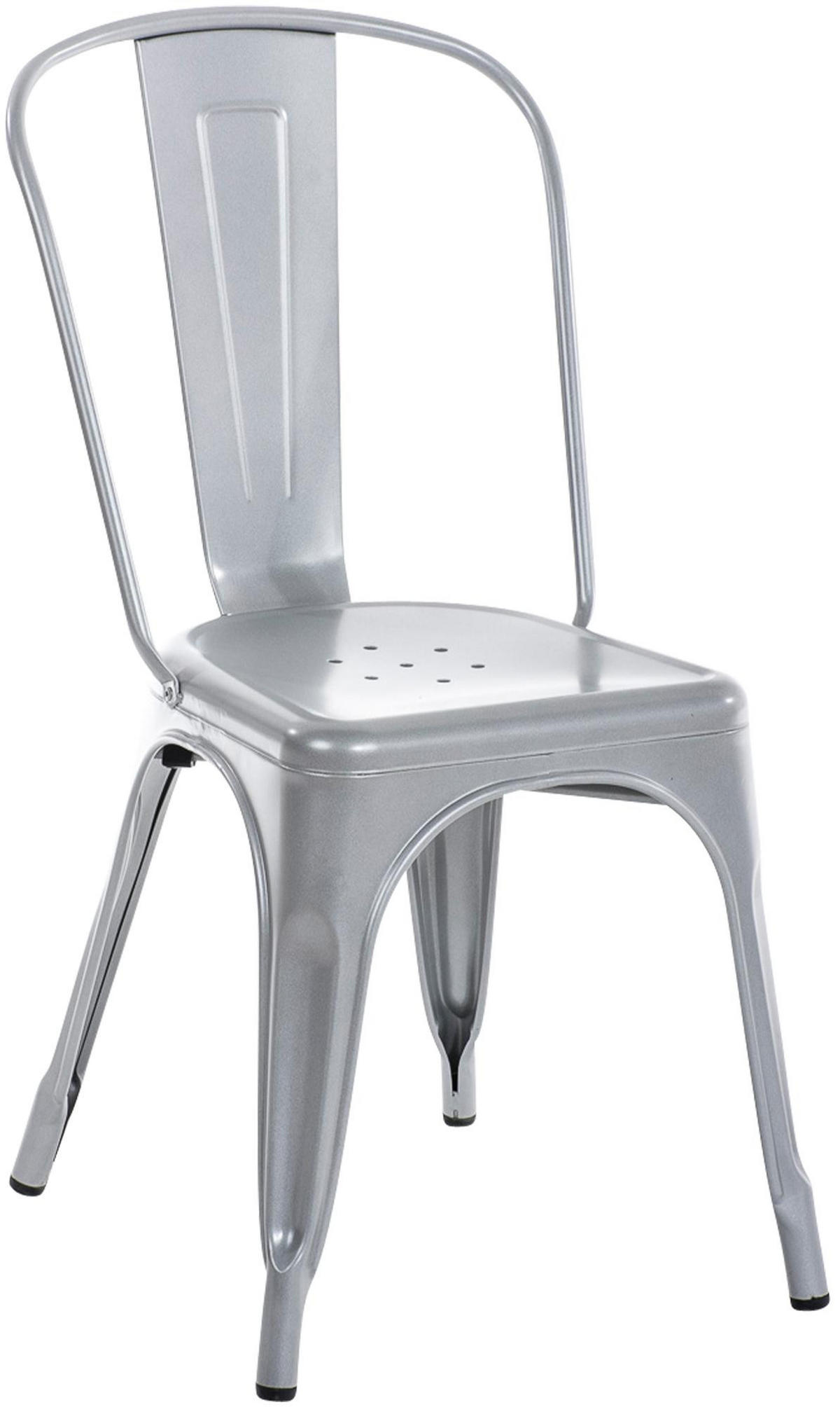 BESUCHERSTUHL Metall Silber - Silberfarben, Metall (44/89/48cm) - CLP