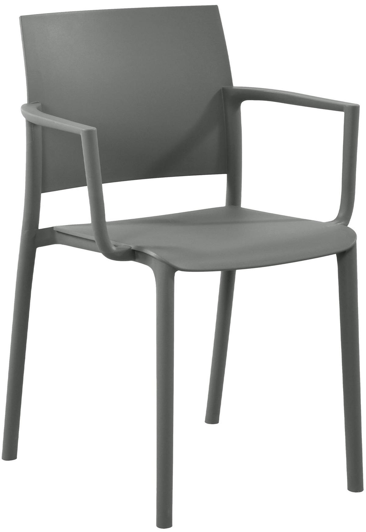 GARTENMÖBEL-SET Frida 2 Stühle 186x72x81cm Kunststoff Dunkelgrau Balkonset - Dunkelgrau, Kunststoff - DELUKE
