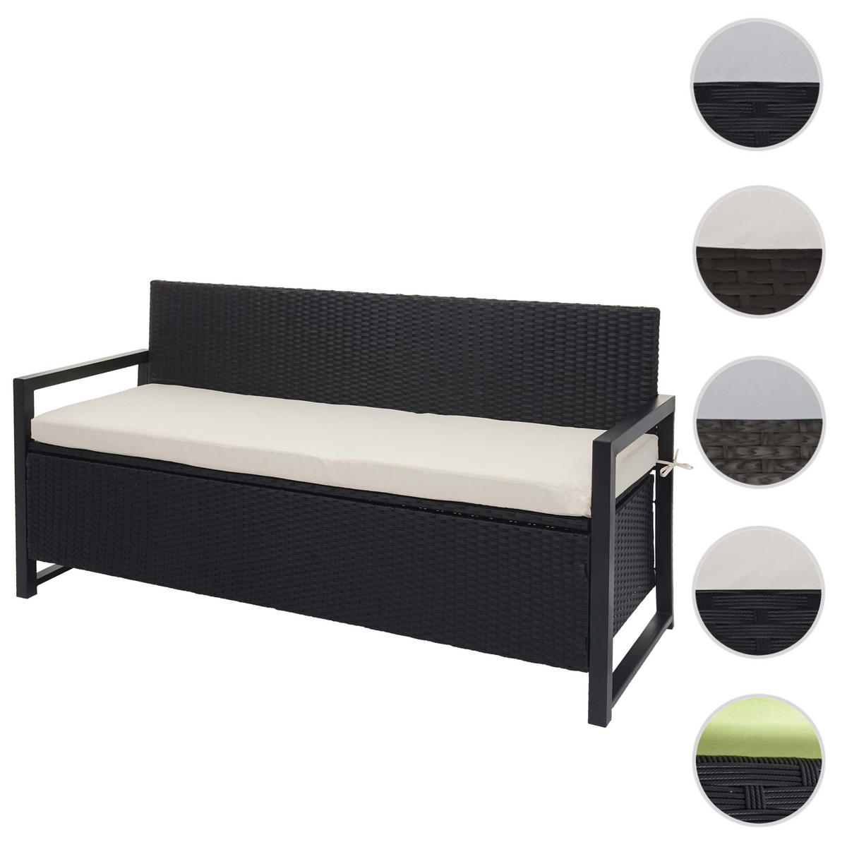 SITZBANK Anthrazit, Cremeweiß - Anthrazit/Creme, Kunststoff (164/87/57cm) - Jamb