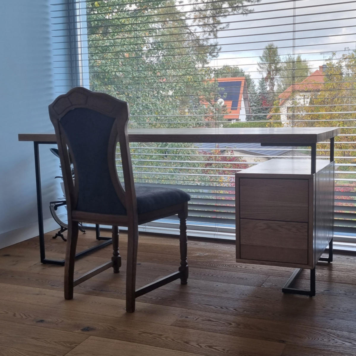 SCHREIBTISCH im Industriestil für das Arbeitszimmer oder Kanzlei OLIMPIA - Eichefarben, Holz (70/140/75cm) - Rawood Furniture