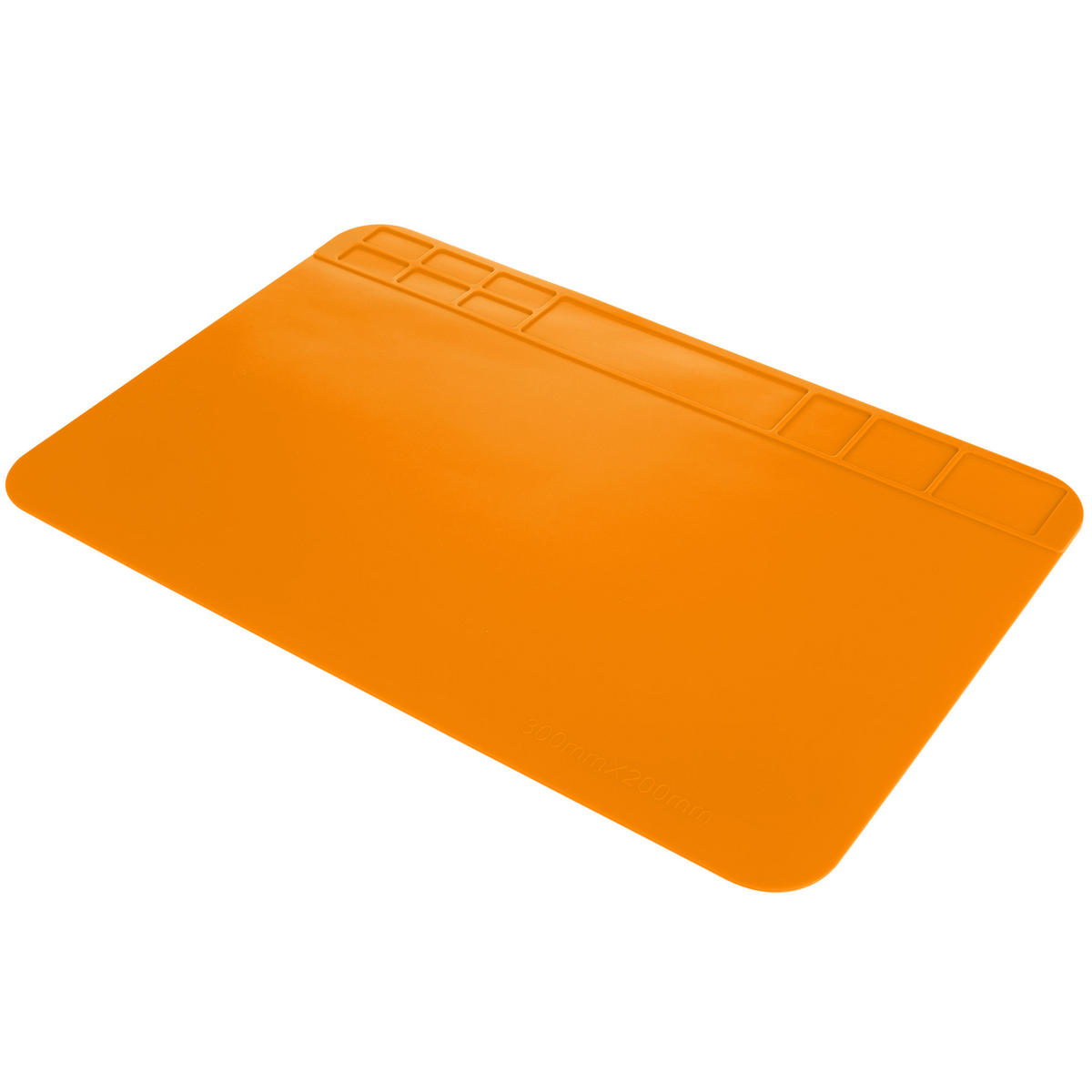 LÖTMATTE Universal - 300/200 mm, Silikon, hitzebeständig bis 500°C, ESD, Antirutsch, Organizer - Multicolor, Kunststoff/Metall (10/10/10cm)