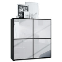 HIGHBOARD Cuba Türen in Weiß Hochglanz - Weiß Hochglanz, Holzwerkstoff (104/105.5/35.5cm) - Vladon