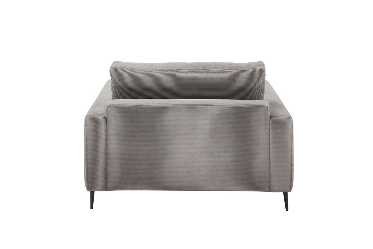 LONGSEAT CARA Grau Cord - Schwarz/Grau, Textil/Metall (132/84/170cm) - KAWOLA
