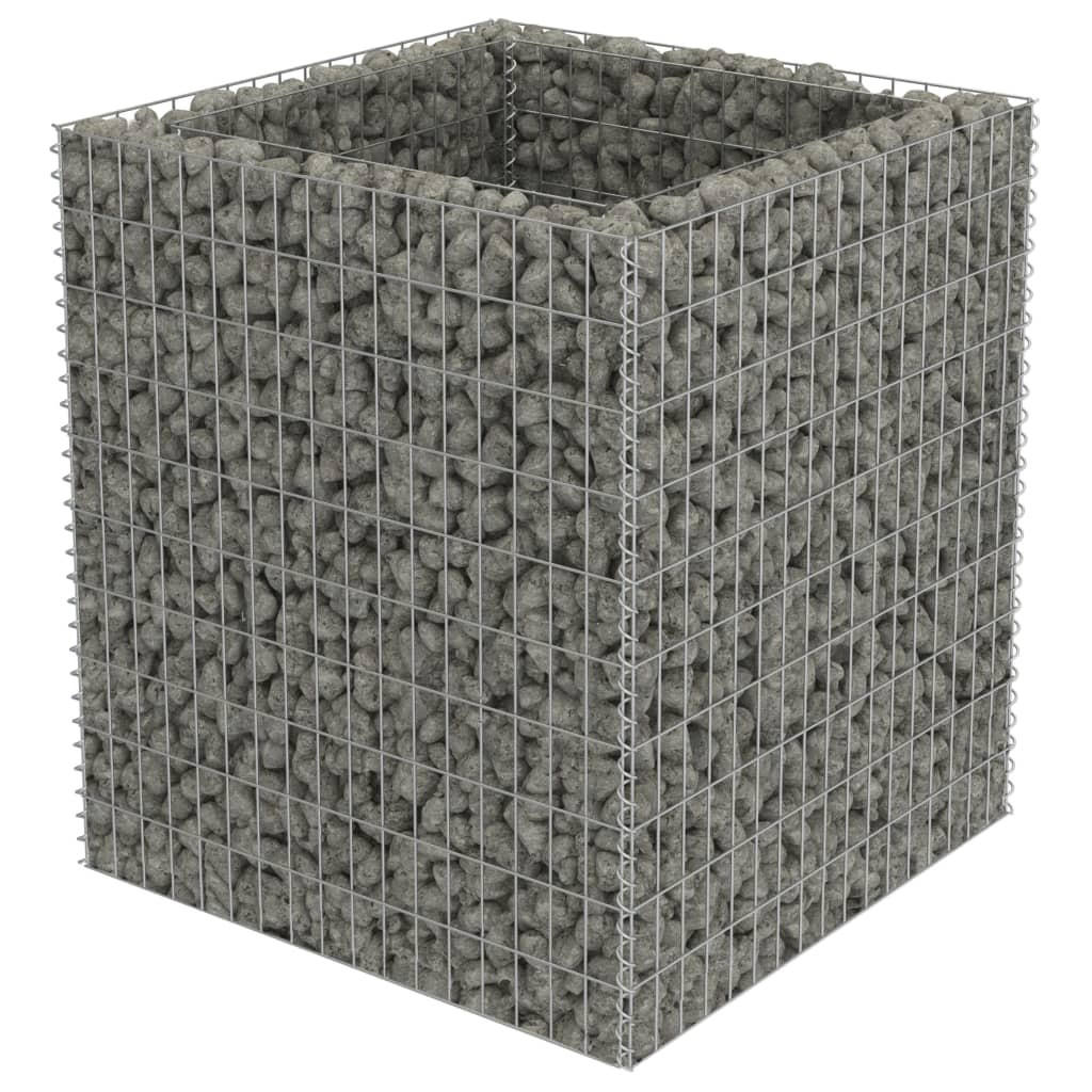 furnicato Gabionen-Hochbeet Silber 90x100x90 cm