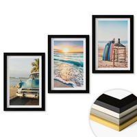 WANDBILDER 3er-Set - 20x30 cm Schwarzer Rahmen - Sonnenuntergangsurlaub in Miami - Schwarz, Kunststoff (20/30cm) - ArtPrintCave