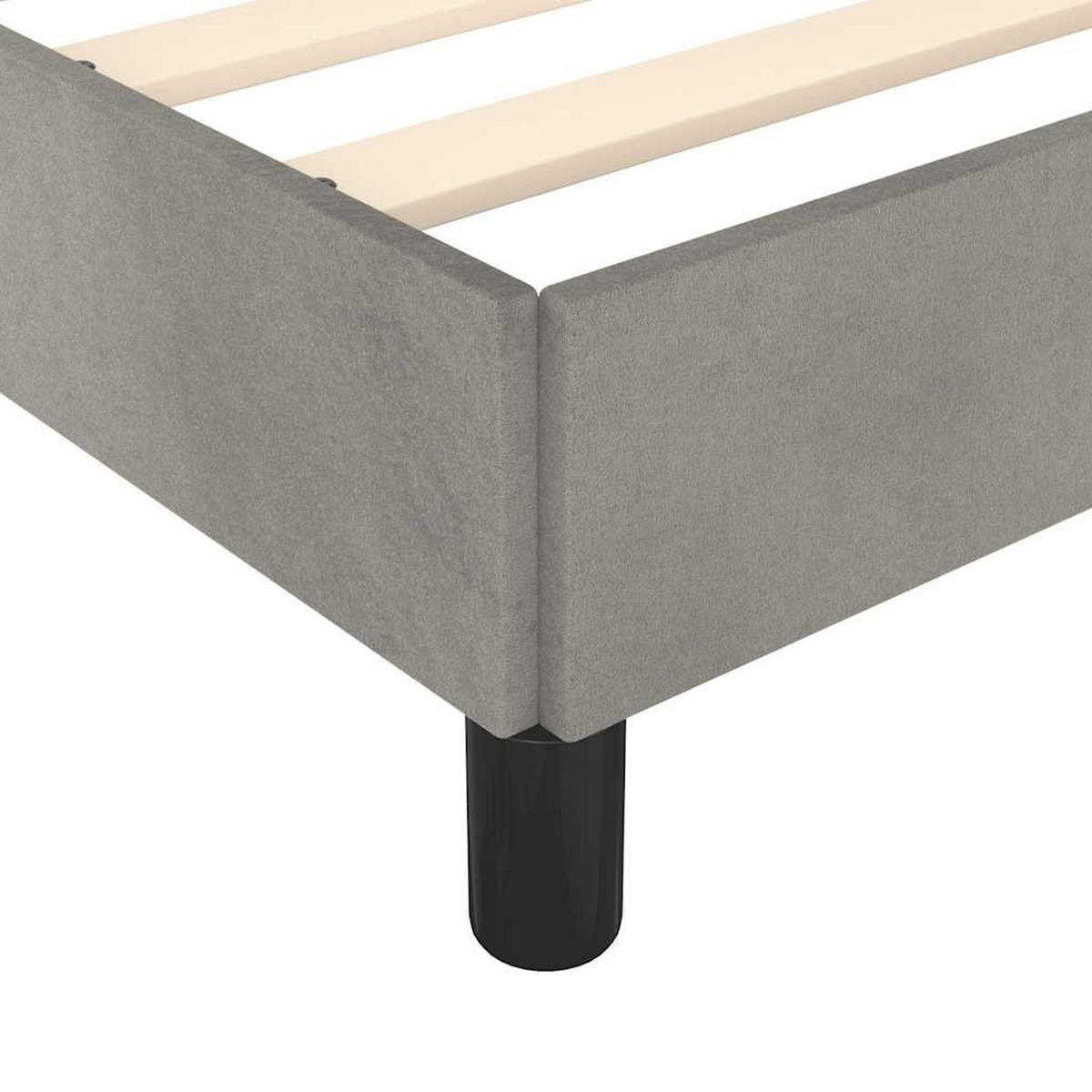 BETTGESTELL Ohne Matratze Hellgrau 180/200 Cm Samt - Grau, Holz (180/200cm) - vidaXL