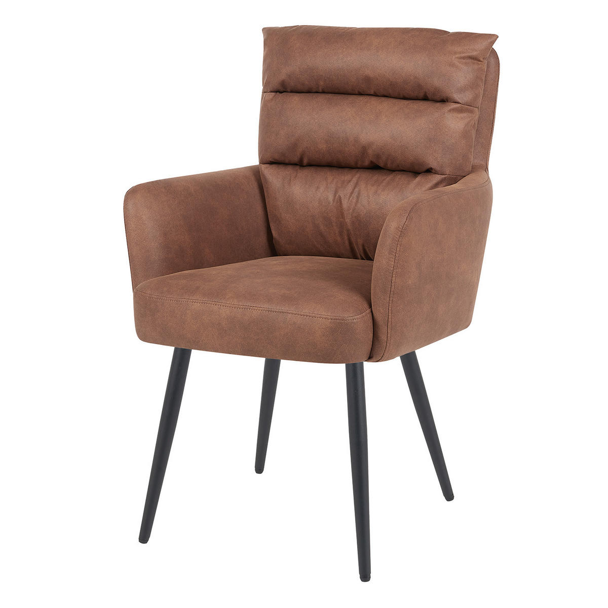 ESSZIMMERSTUHL Mika-Yann 2er-Set - Schwarz/Braun, Textil/Metall (59/94/66cm) - DUBI Möbel
