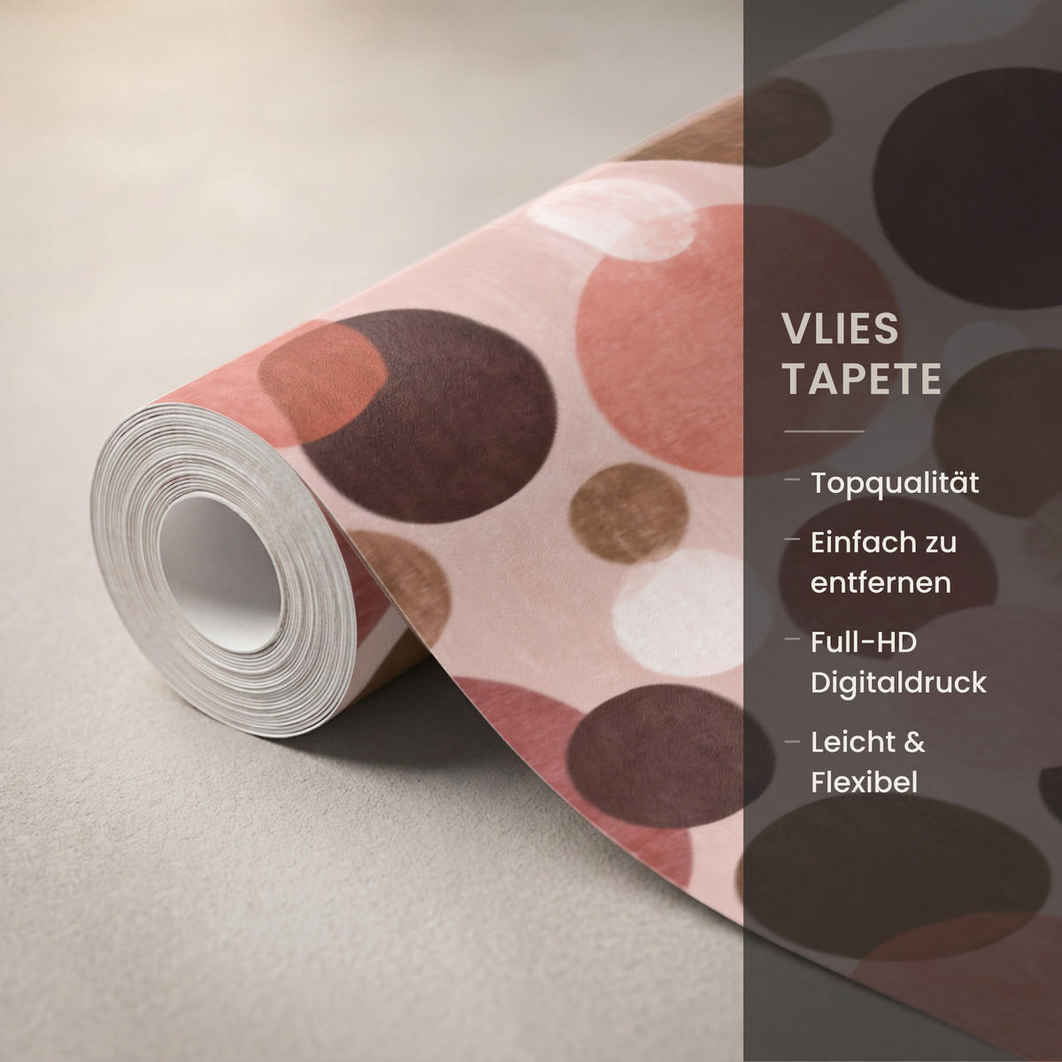 TAPETE - Kreise - Modern - Farbenfroh - 500x200 cm - Multicolor, Papier (500/200cm) - OnlyWow