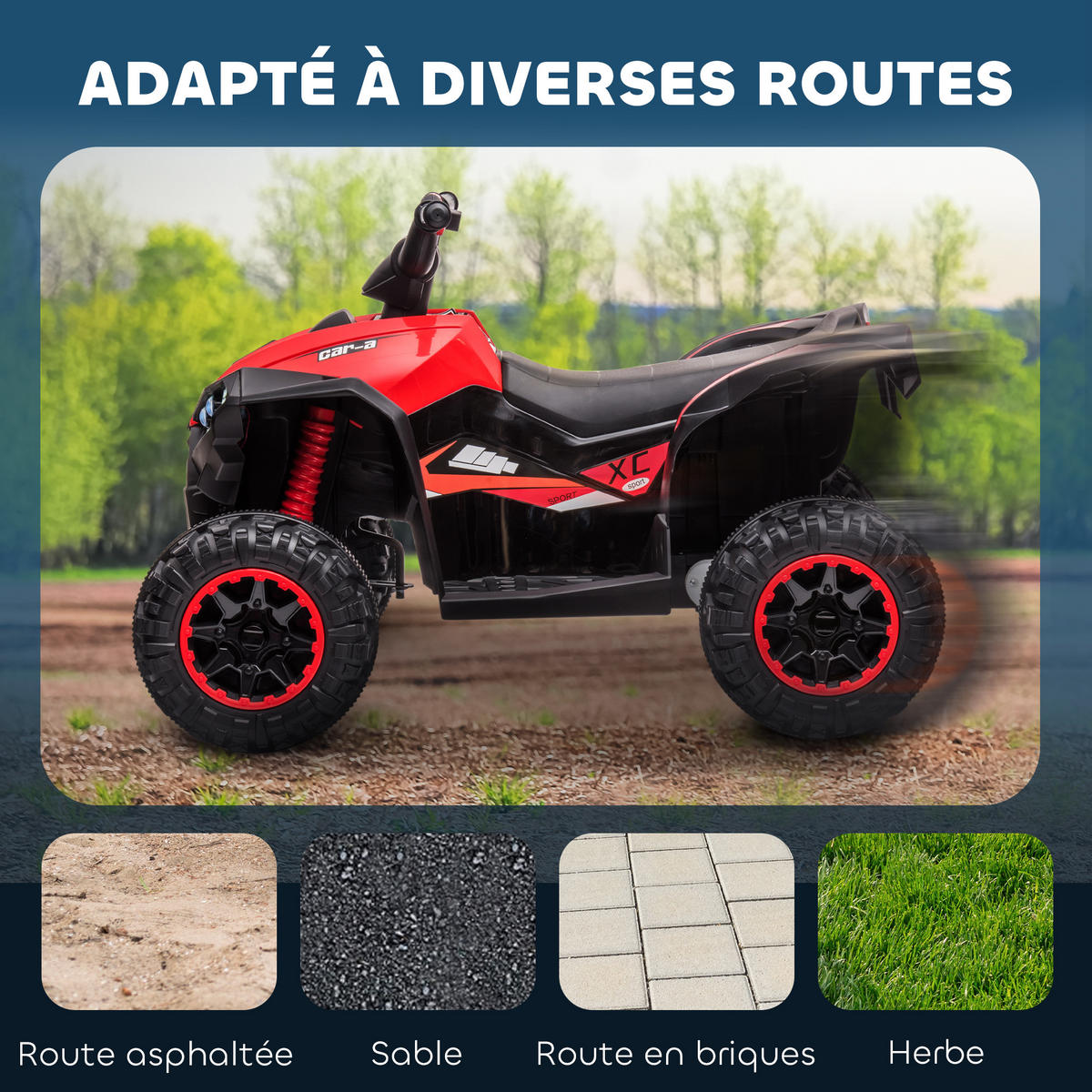 ELEKTRO-QUAD DE-13034 2 Motoren Rot - Rot, Kunststoff (83/53/55.5cm) - ComfortXL