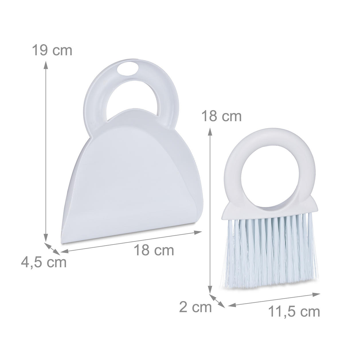 2XTISCHKEHRSET - Weiß, Kunststoff (18/4.5/19cm) - Relaxdays