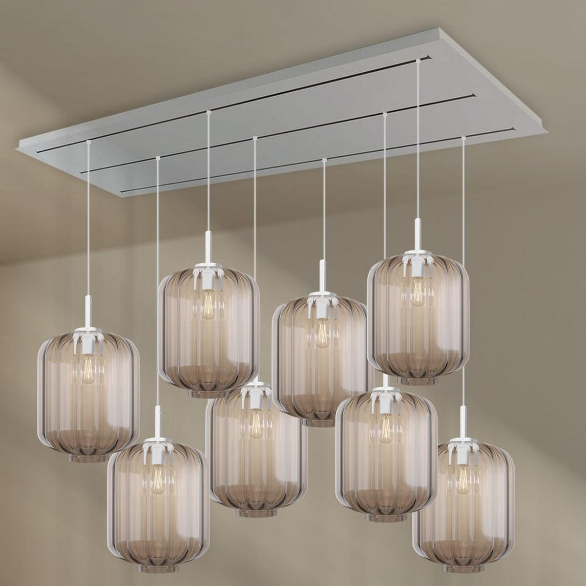 HÄNGELEUCHTE Velo 8-flammig Klar Ø 25cm - Klar/Weiß, Glas (25/25/27cm) - s.luce