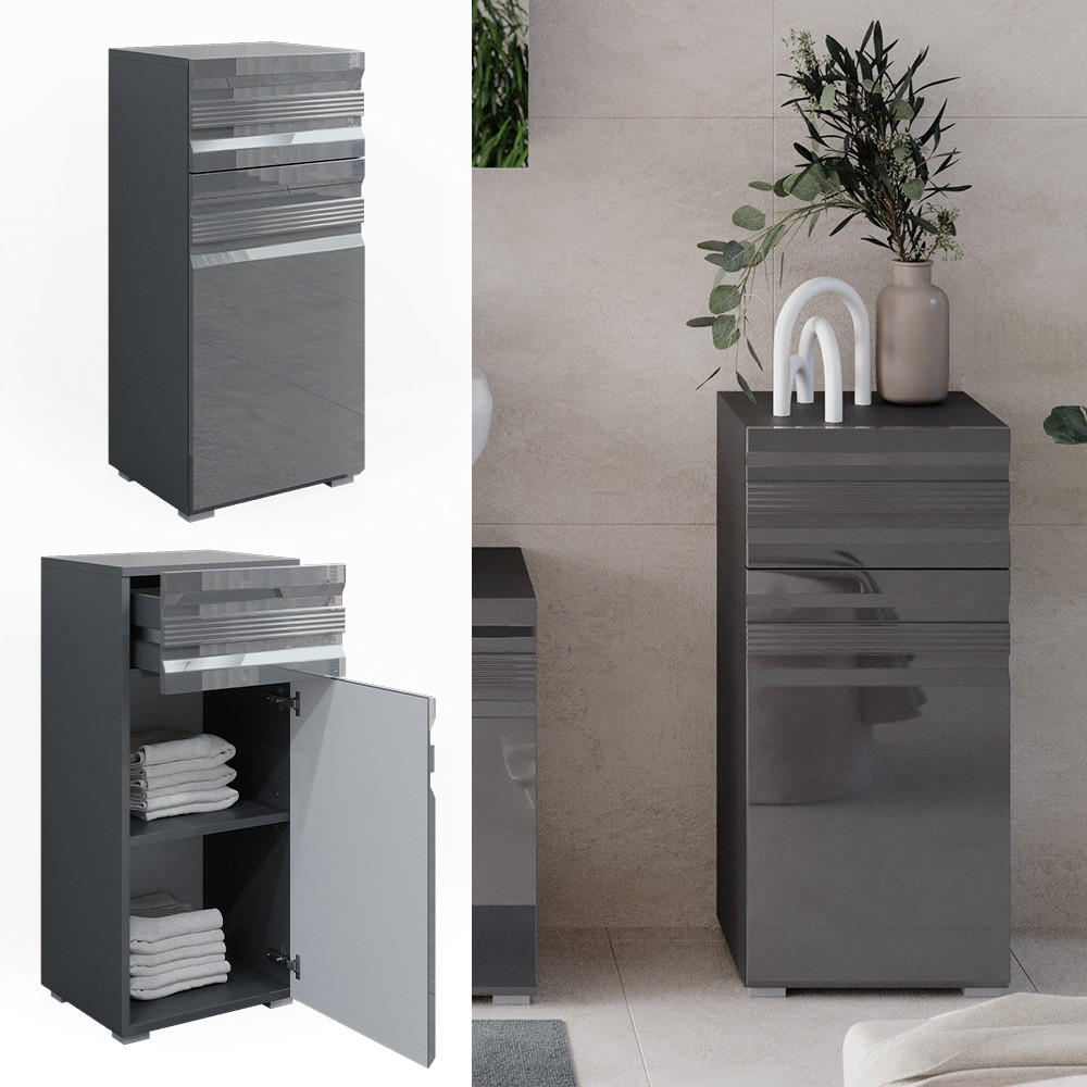 MIDISCHRANK Fredd Anthrazit 36.4 x 79 cm - Anthrazit, Holzwerkstoff (36.4/79/31cm) - Vicco
