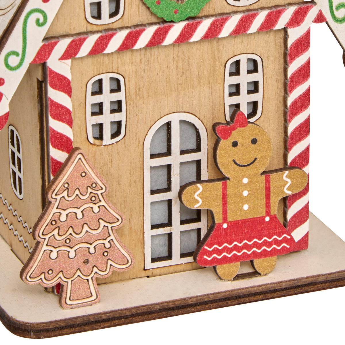 LED-LATERNE Lebkuchenhaus 15 cm - Multicolor, Holzwerkstoff (5.5/15/11cm) - Fééric Lights and Christmas