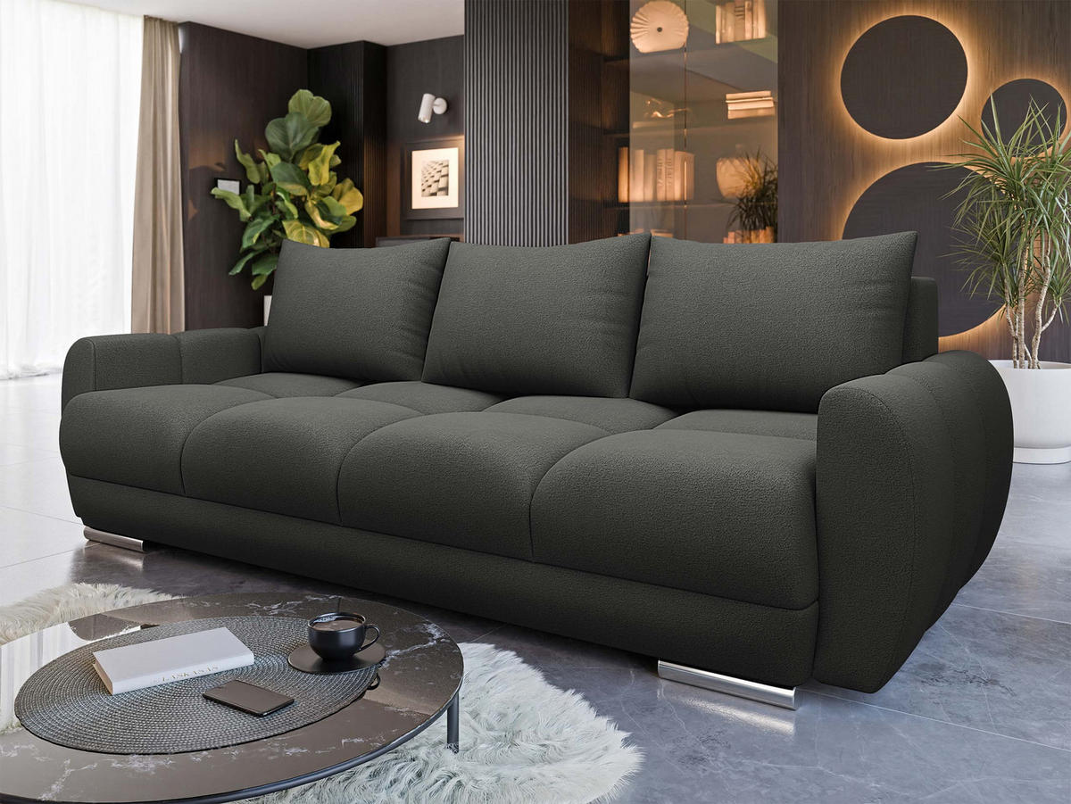 SCHLAFSOFA Logo 3 - Anthrazit/Silberfarben, Holz/Kunststoff (234/89/97cm) - MIRJAN24