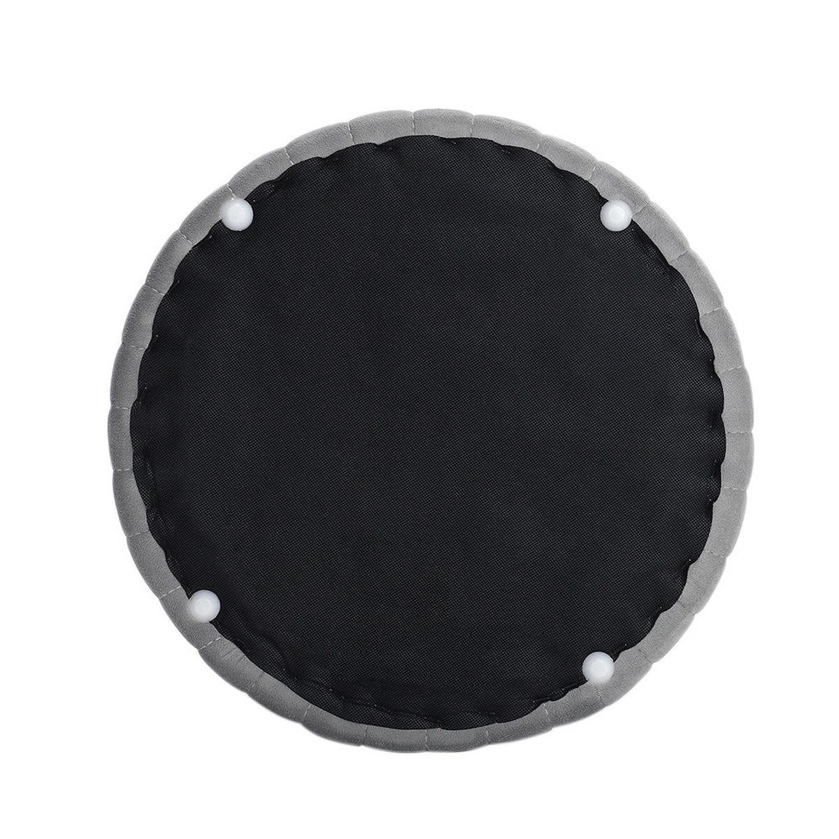 POLSTERHOCKER 40/40/30 cm Runder Flanell Grau - Grau, Textil (40/30/40cm) - Livingandhome