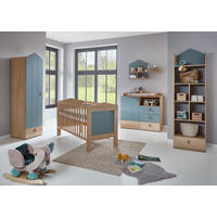 BABYZIMMER Mega-Set Roofy 6-tlg. 1-türig - Salbeigrün/Eichefarben, Leder/Holz (1/1/1cm) - arthur berndt