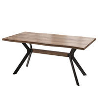 ESSTISCH - Metall - Wildeiche Antik Dekor / Matt Schwarz - Eichefarben, Holzwerkstoff/Metall (90/180/76cm) - home24