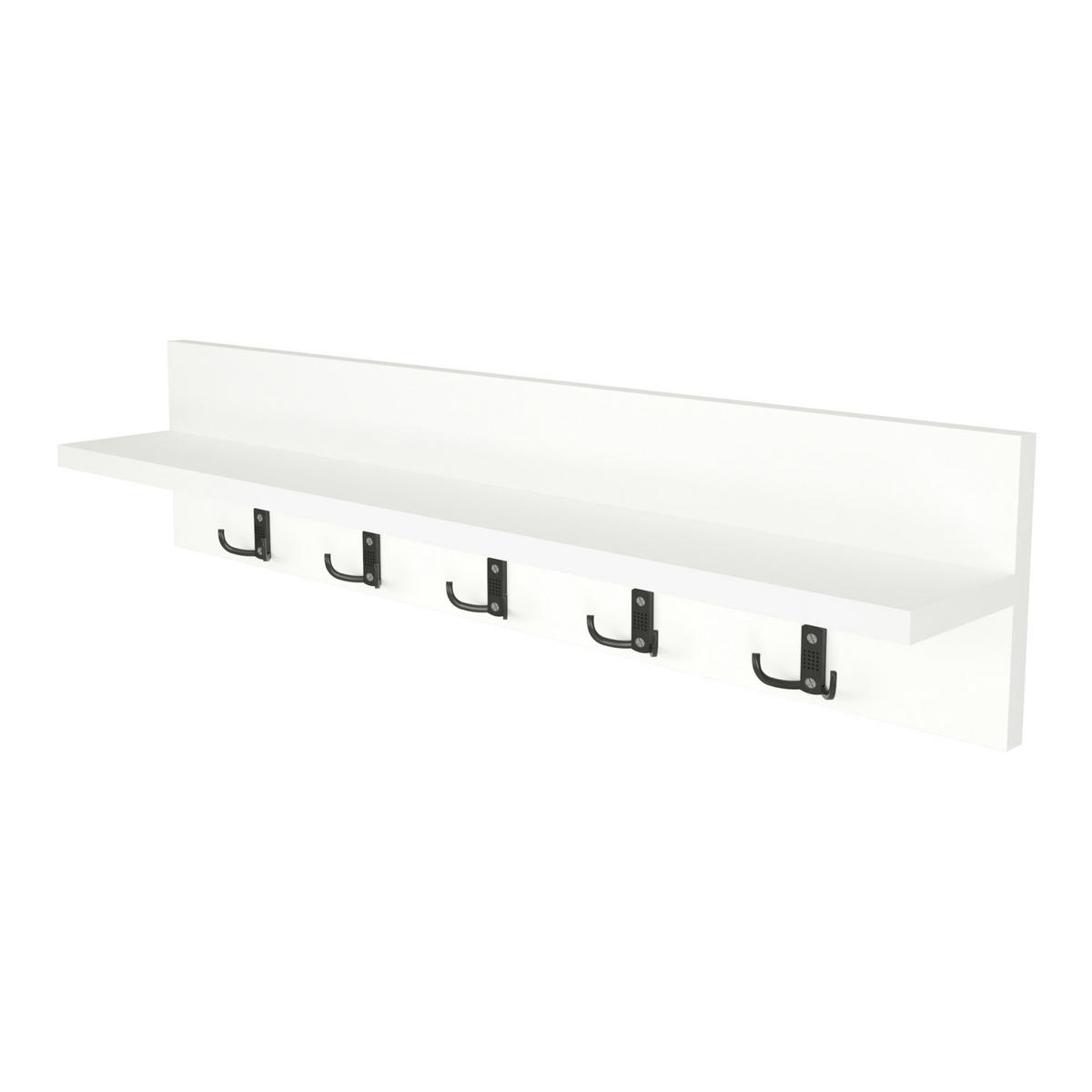 WANDGARDEROBE Hammarö - Weiß, Holzwerkstoff (80/18/13cm) - [en.casa]