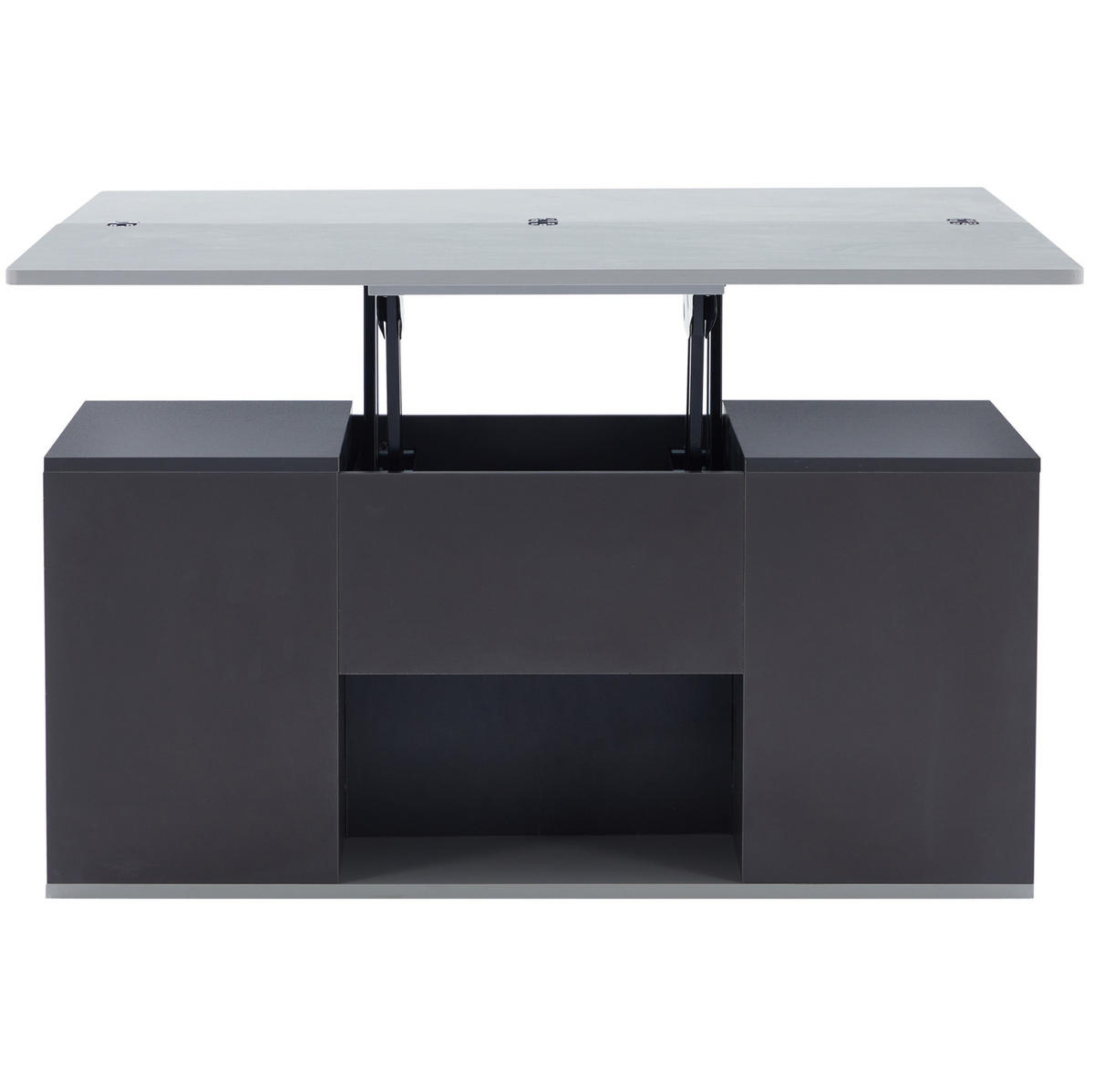 COUCHTISCH, höhenverstellbar, 2‑in‑1 Klapptisch mit Stauraum, 2 Schubladen, 100/51/47 cm, Grau - Grau, Holzwerkstoff (100/51/47cm) - Redom
