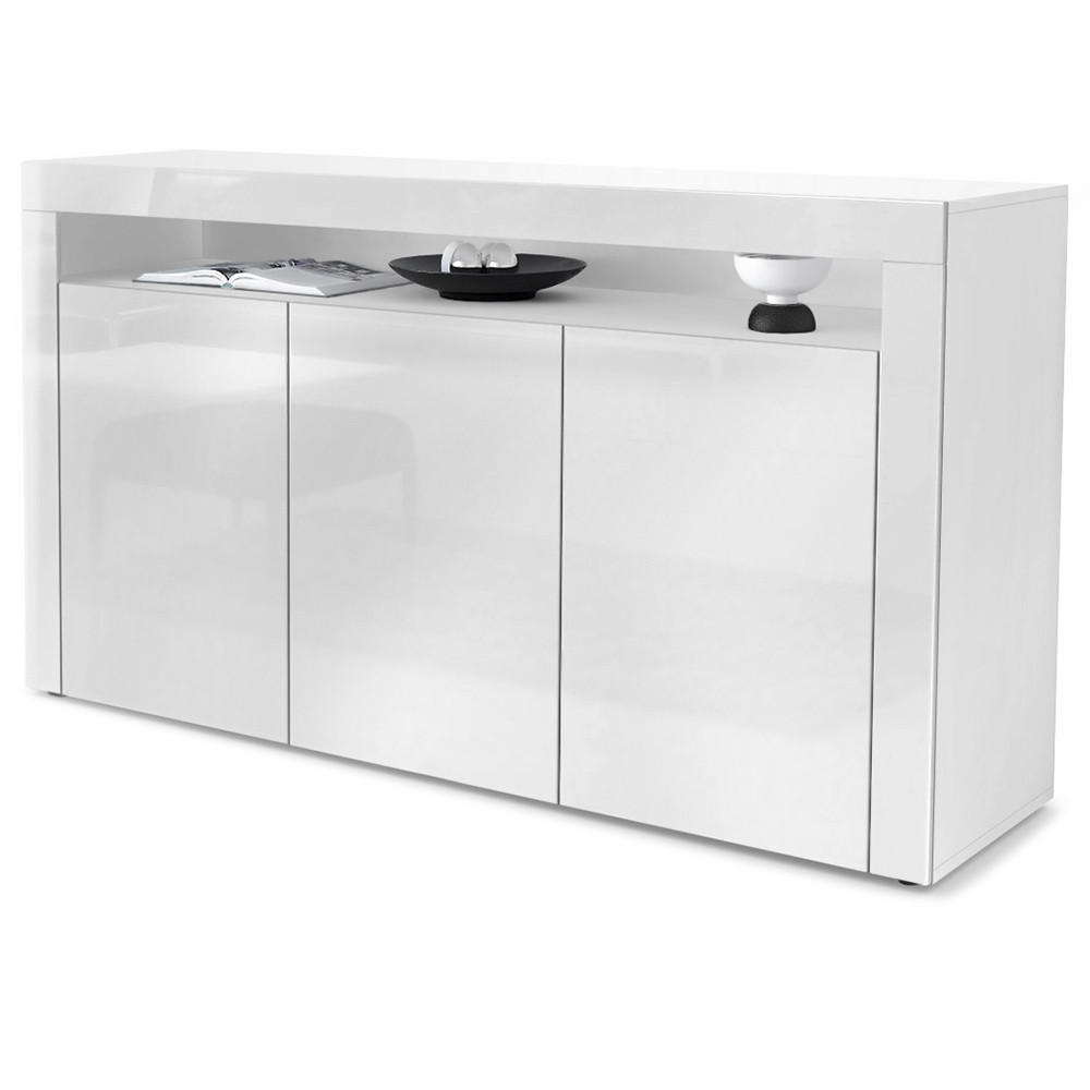 SIDEBOARD Valencia Weiß Hochglanz / Weiß Hochglanz - Weiß Hochglanz, Holzwerkstoff (155/92/40cm) - Vladon