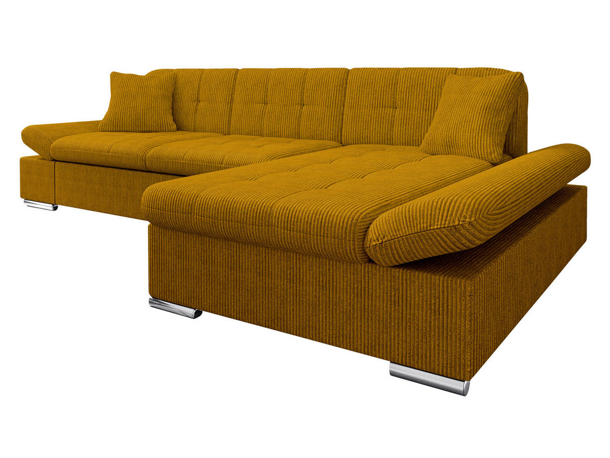 ECKSOFA Malwi Cord, Seite: Rechts - Bronzefarben, Holz/Textil (278/161cm) - MIRJAN24