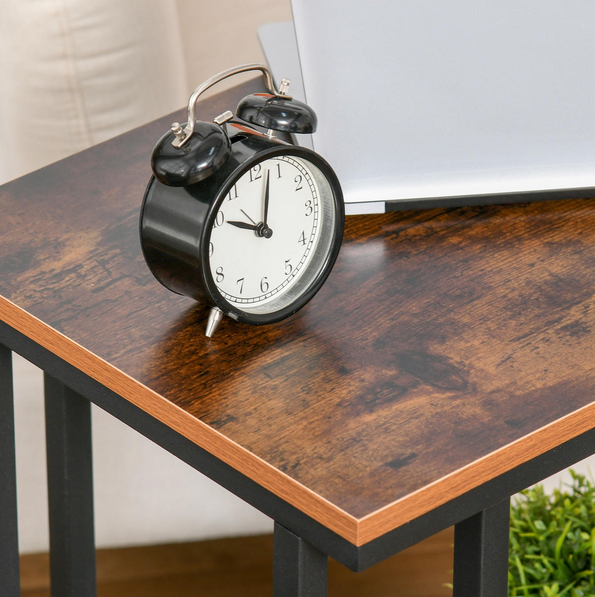 BEISTELLTISCH 51/36/65 cm schwarz aus MDF mit C-Form und Rollen - Schwarz, Holzwerkstoff (51/36/65cm) - OKWISH