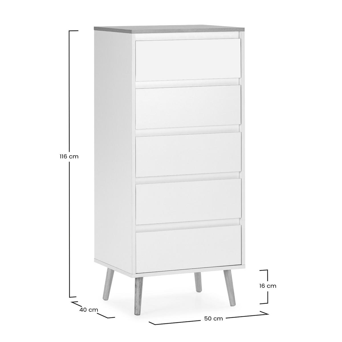 KOMMODE 50/115/40 Desi Weiß - Weiß, Holzwerkstoff (50/115/40cm) - VS Venta-stock