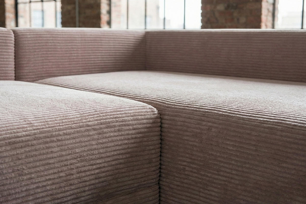 SCHLAFSOFA SADIRA Taupe Cord - Taupe/Schwarz, Kunststoff/Textil (288/209cm) - KAWOLA