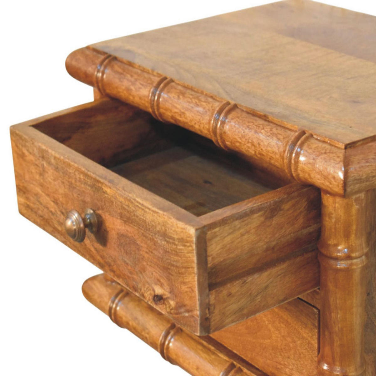 NACHTKASTEN mit Amber Oak Finish, 2 Schubladen - Beige, Holz (44/8.5/32cm) - Artisan Furniture