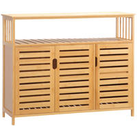 SIDEBOARD Bambus, 3 Türen, 100/35/82 cm - Naturfarben, Holz (100/82/35cm) - PANGIVO