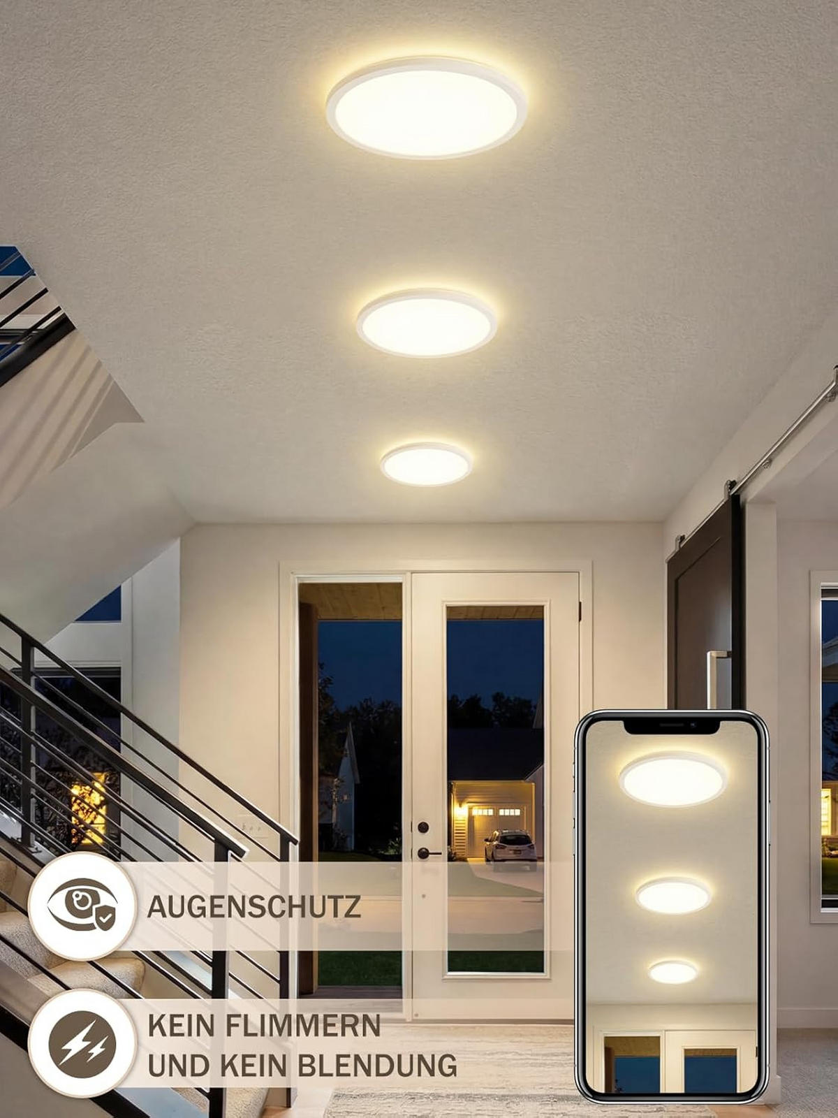 LED-DECKENLEUCHTE 29.3/29.3/3cm - Weiß, Kunststoff (29.3/29.3/3cm) - Nettlife