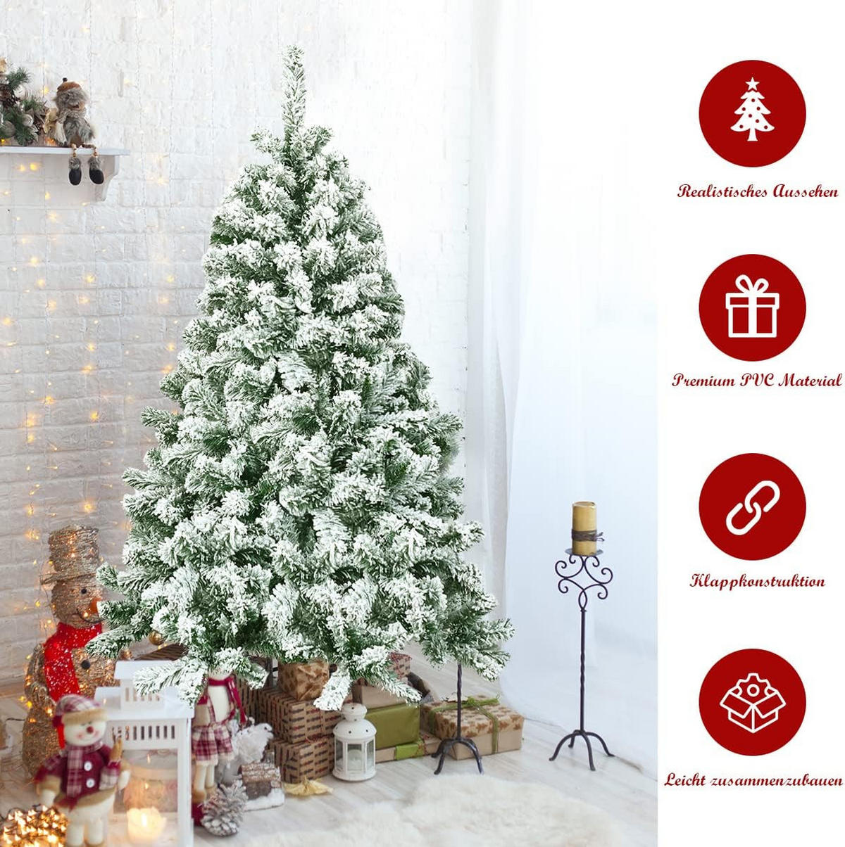 WEIHNACHTSBAUM 4.5FT Grün - Grün, Kunststoff (135cm) - COSTWAY