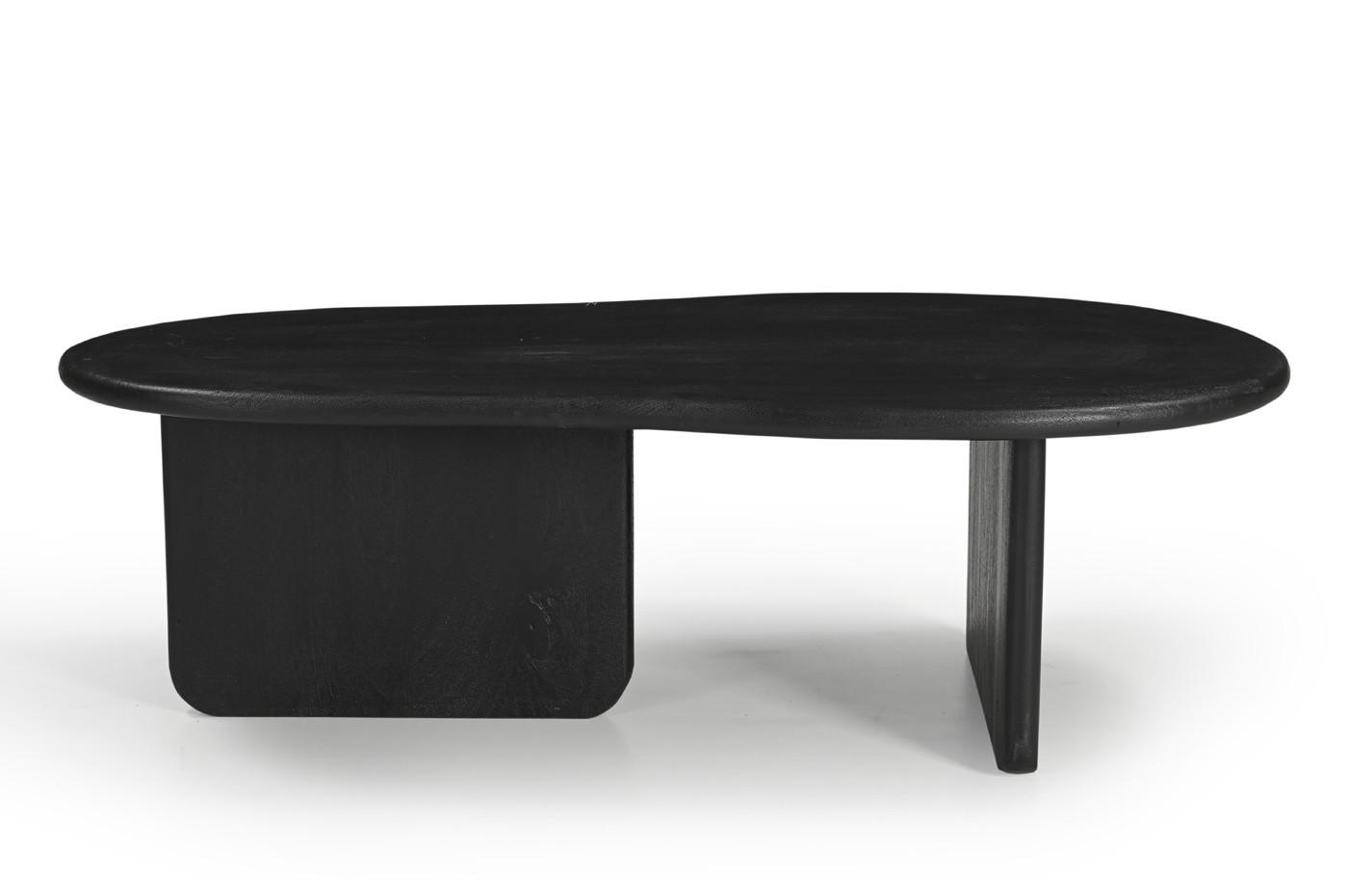 COUCHTISCH mit organische form aus Mangoholz 130cm, schwarz - Schwarz, Holz (130/65/38cm) - Giga Meubel