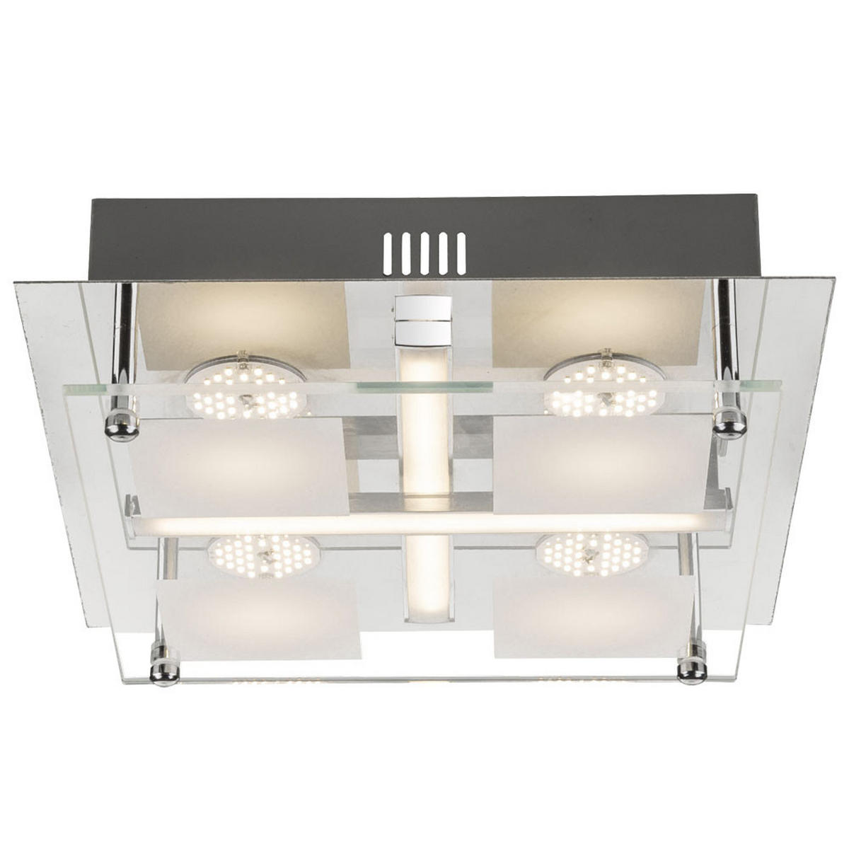 LED DECKENLEUCHTE Patra Weiß Chrom Glas - Weiß, Glas (24/24/7cm) - Globo Lighting