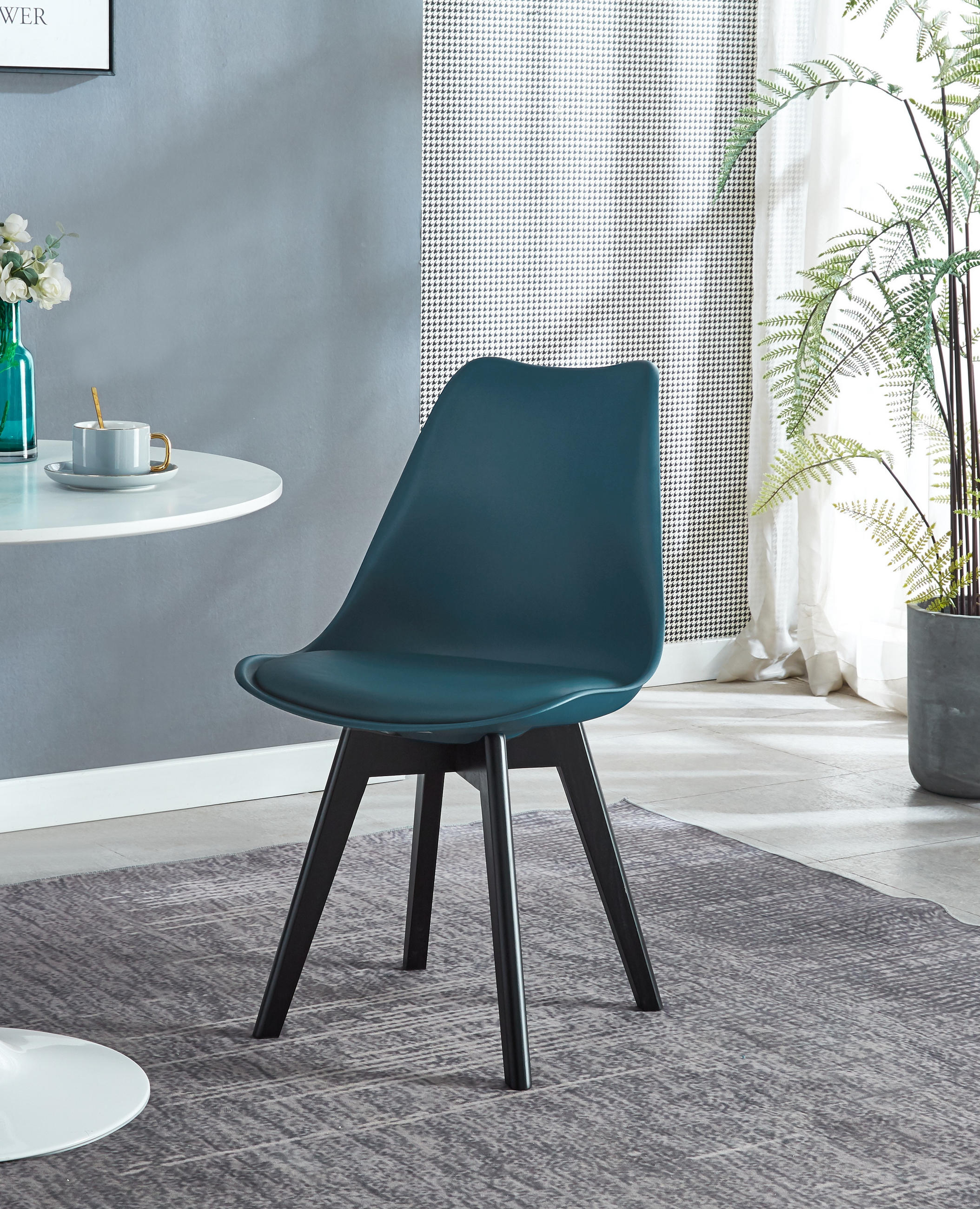 STUHL 4er-Set Polypropylen Blau - Blau, Kunststoff (49/84/53cm) - Nordlys