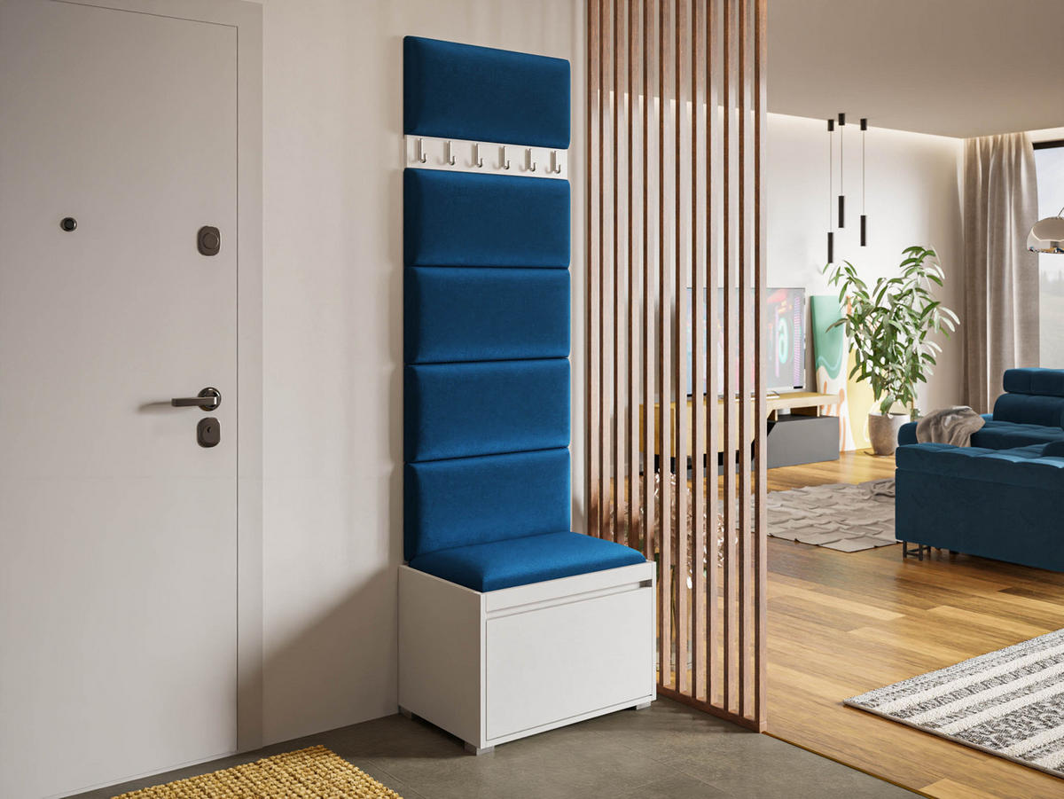 GARDEROBEN-SET Grawis 60 IV - Blau/Silberfarben, Holzwerkstoff/Kunststoff (64.5/45/34cm) - MIRJAN24