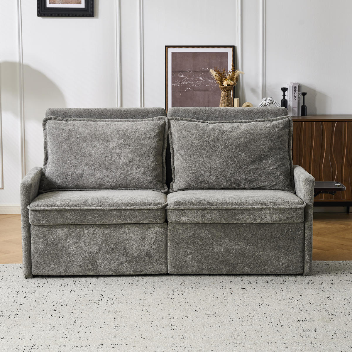 SCHLAFSOFA DE-33505 mit 5‑Stufen verstellbar Grau - Grau, Textil (172.5/95/71cm) - ComfortXL