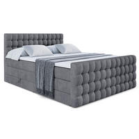 BOXSPRINGBETT VIONE-Z KING - 120 x 200 - H3/H4 - Dunkelgrau - Dunkelgrau, Holzwerkstoff (120/200cm) - ALTDECOR