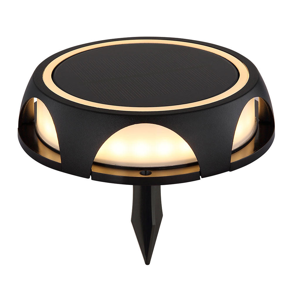 LED AUSSENLEUCHTE Kunststoff Schwarz - Schwarz, Metall (14/14/3.6cm) - Globo Lighting