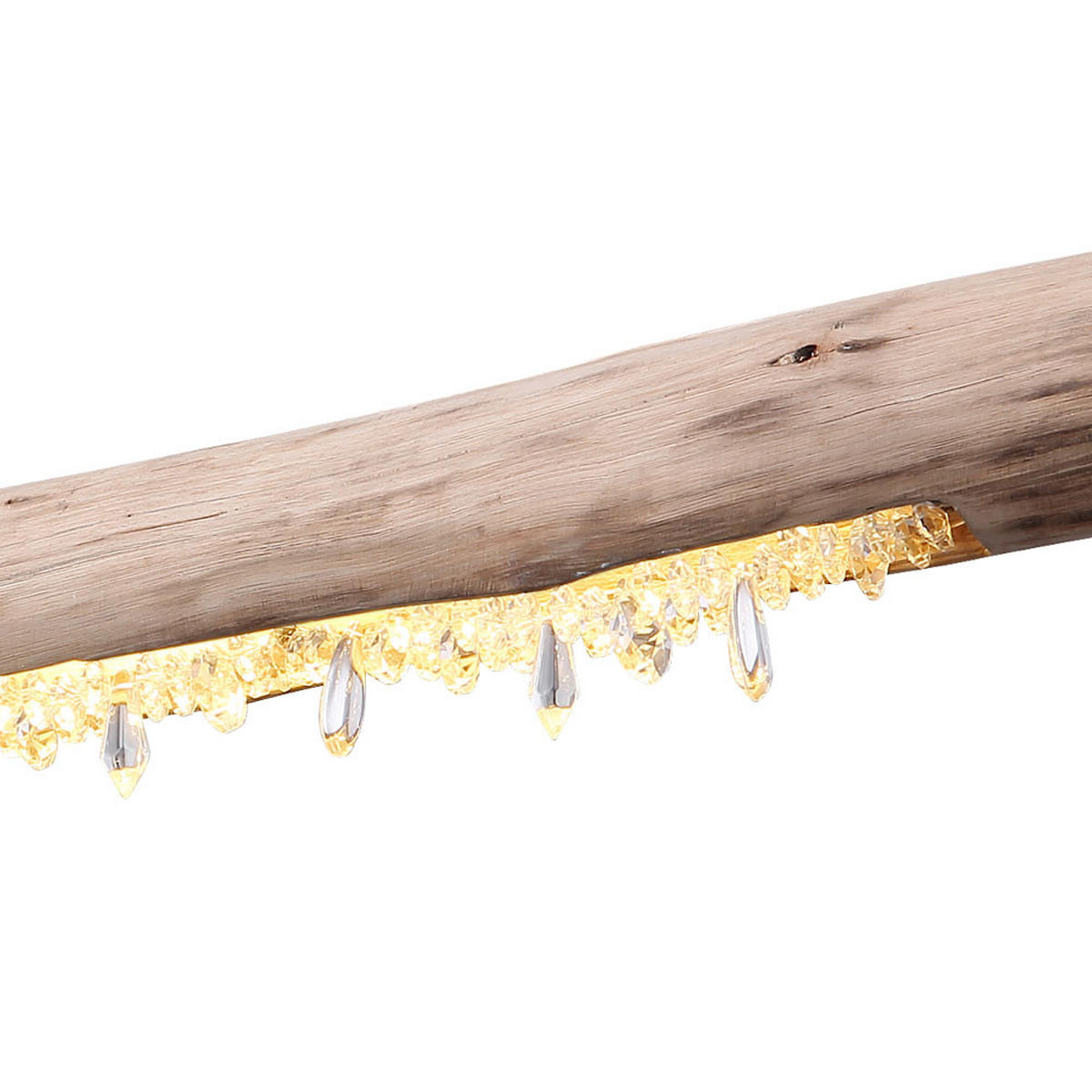 LED HÄNGELEUCHTE Metall Holzoptik Braun - Braun, Holz (120/7/150cm) - Globo Lighting