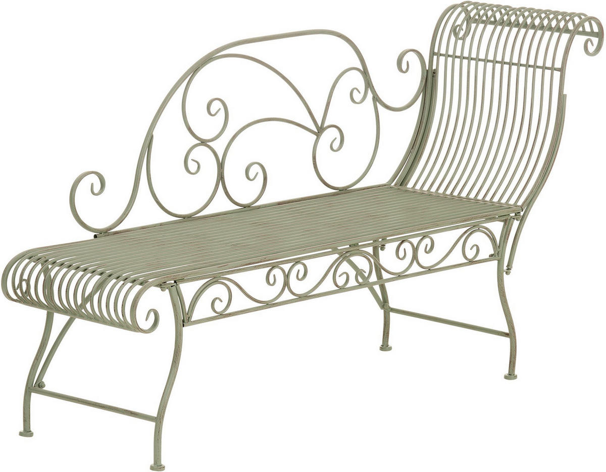 GARTENLIEGE Metall antik-grün - Grün, Metall (156/78/46cm) - CLP