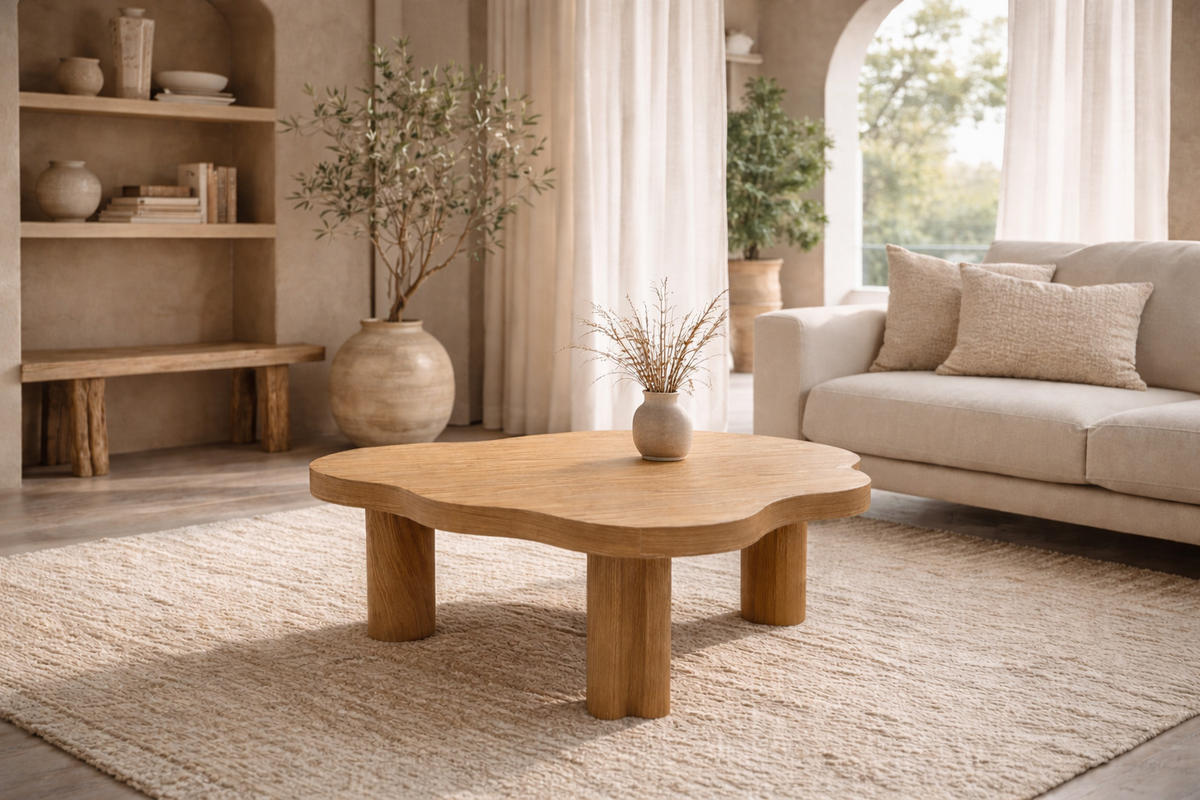 COUCHTISCH ORGANICA S Kompakt, Künstlerisch Und Natürlich Eiche - Eichefarben, Eichenholz/Holz (71/91/38cm) - Kaiser Möbel