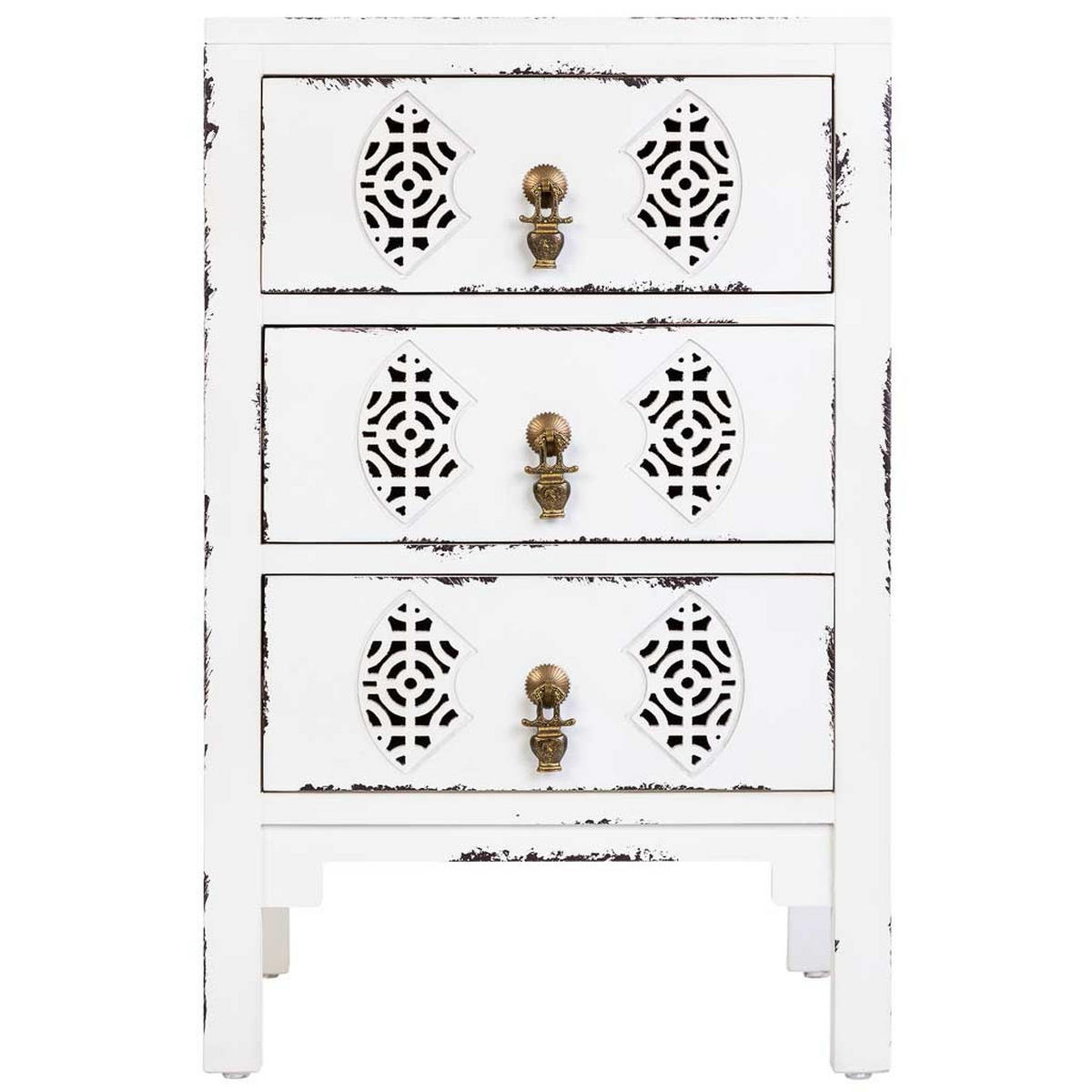 NACHTTISCH aus Holz, weiß, 45x36x70cm - Weiß, Holz (45/70/36cm) - Wanderlust