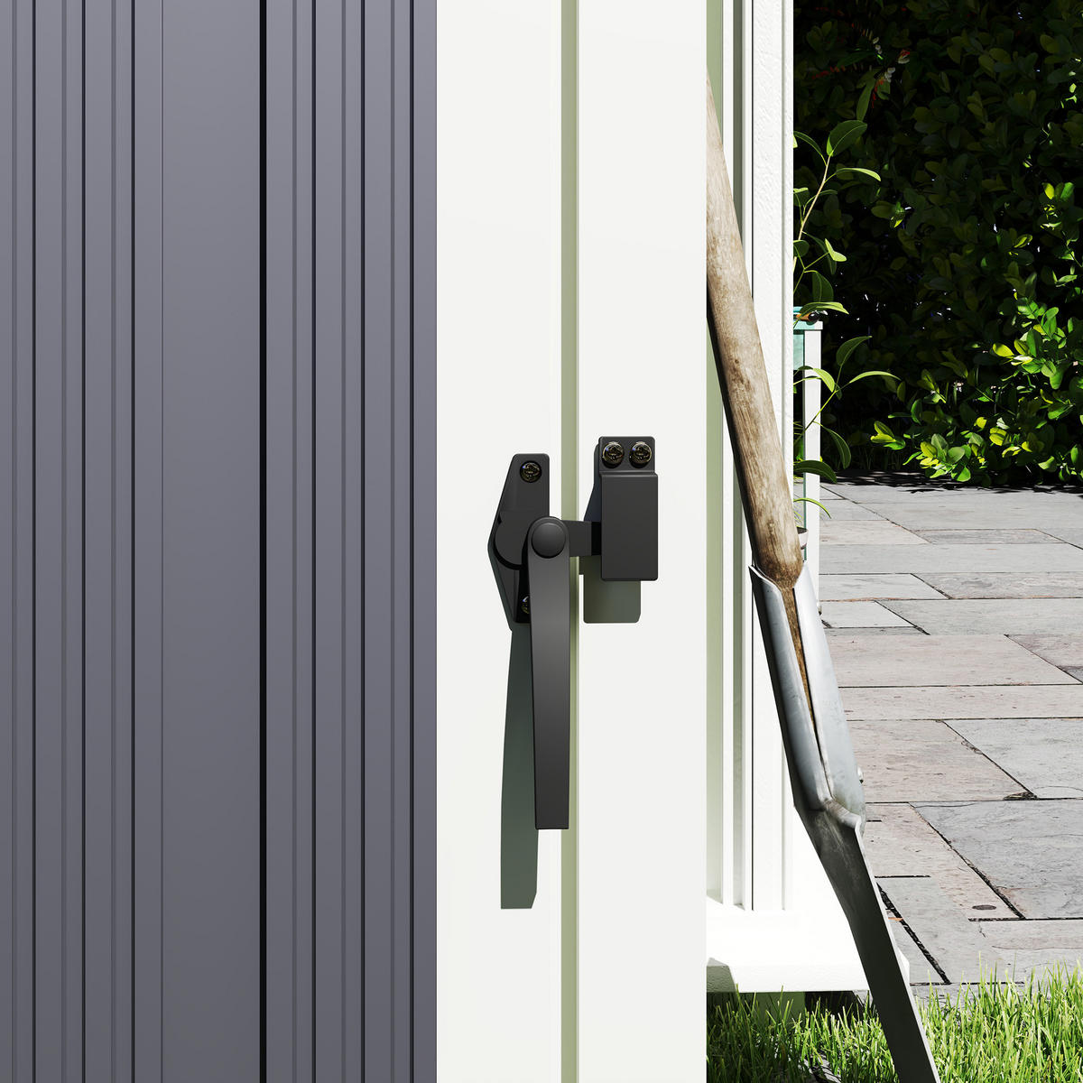 MÜLLTONNENBOX DE-16856 für 2x240L mit 180° Deckel Dunkelgrau - Dunkelgrau, Metall (81/122/146cm) - ComfortXL