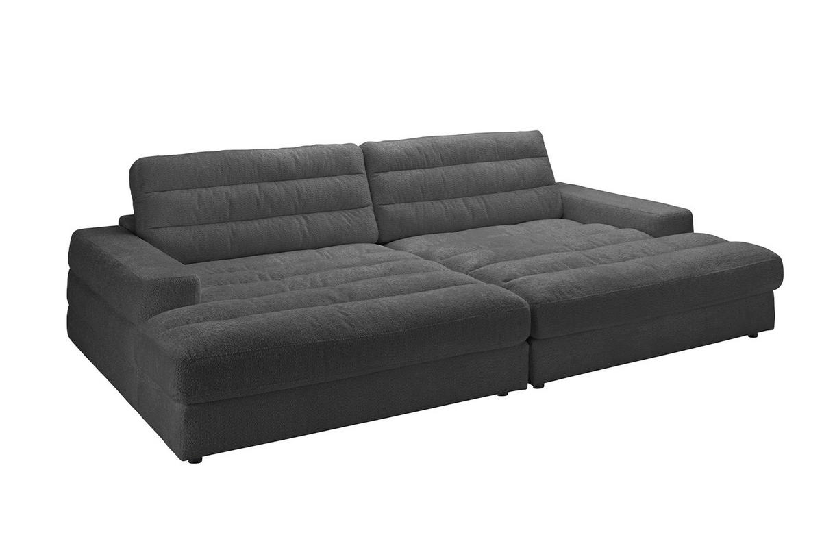 BIG SOFA LANA Schwarz Webstoff - Schwarz, Textil (296/83/178cm) - KAWOLA