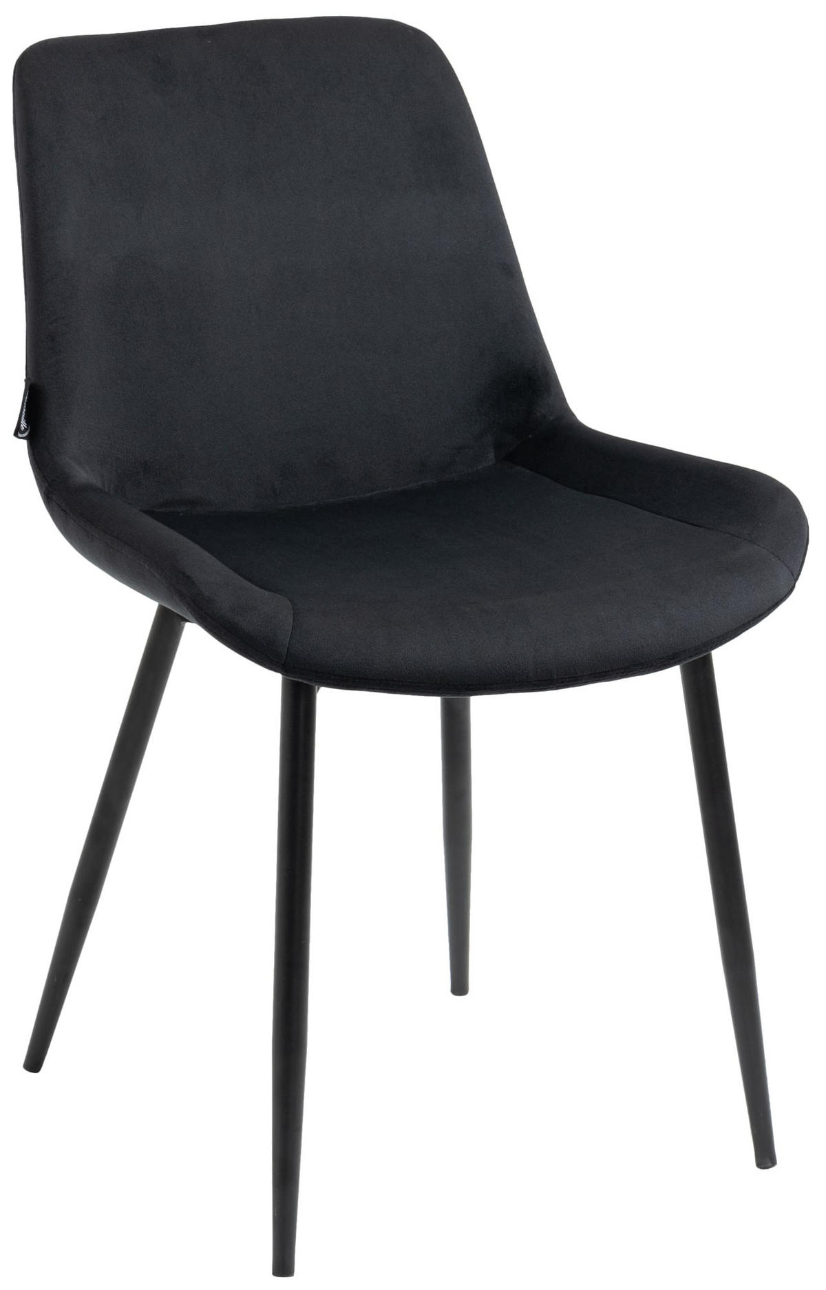 STUHL 2er Set Samt schwarz - Schwarz, Textil/Metall (51/80/60cm) - CLP